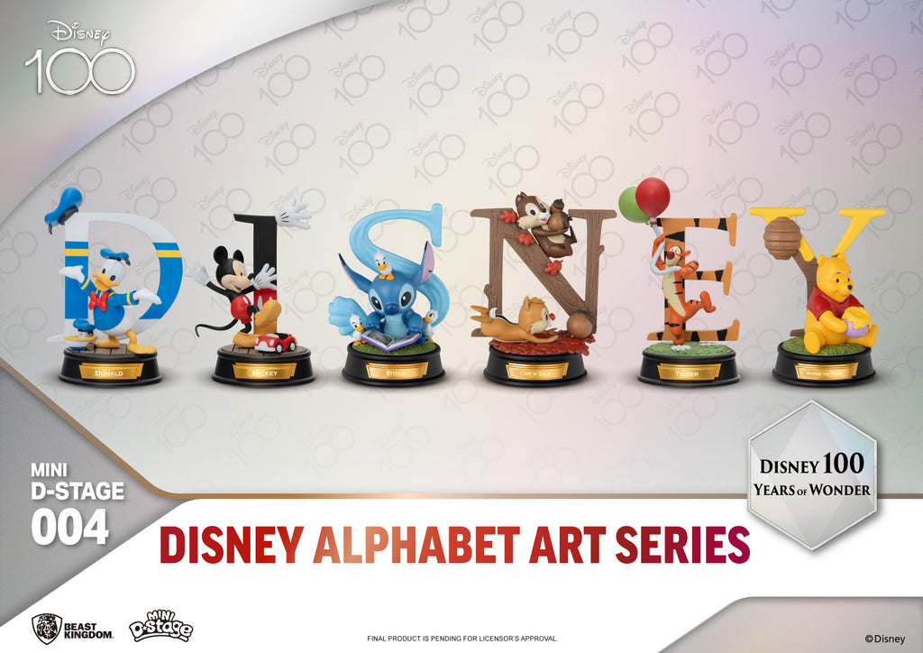 Disney 100 Years of Wonder -  Disney Alphabet Mini D Stage Art Series Set (6 in the Assortment)