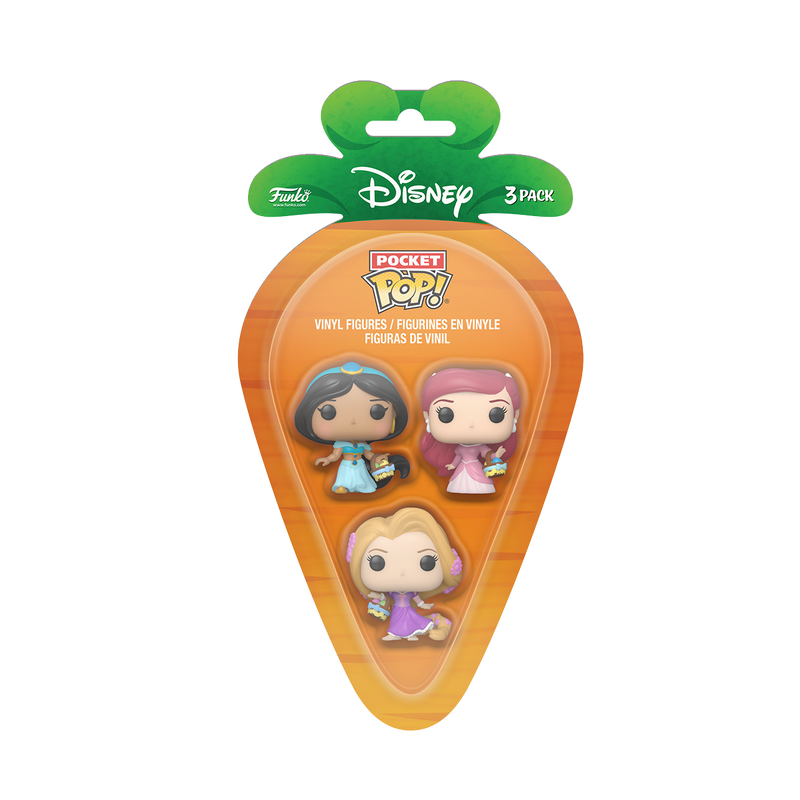 Disney - Rapunzel/Ariel/Jasmine Carrot Pocket Pop! 3-Pack