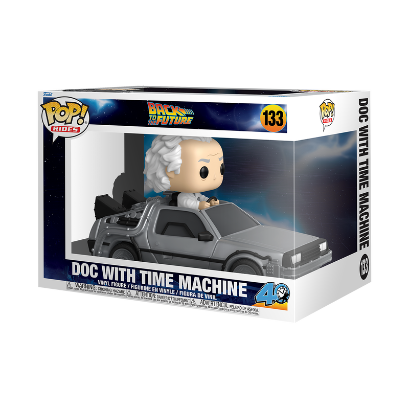 Back to the Future - Doc with Time Machine Pop! Rides Vinyl