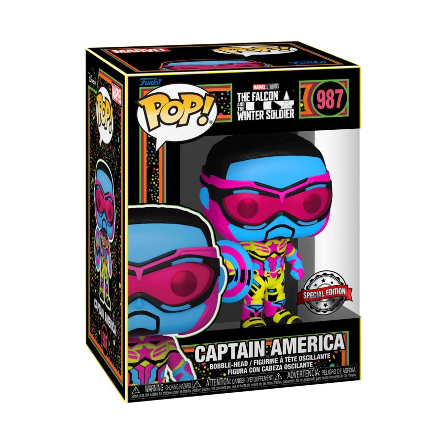 Falcon Winter Soldier - Cap America Black Light US Exclusive Pop! Vinyl [RS]