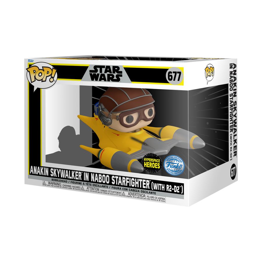 Star Wars - Anakin Skywalker in Naboo Starfighter (with R2-D2) US Exclusive Pop! Ride [RS]