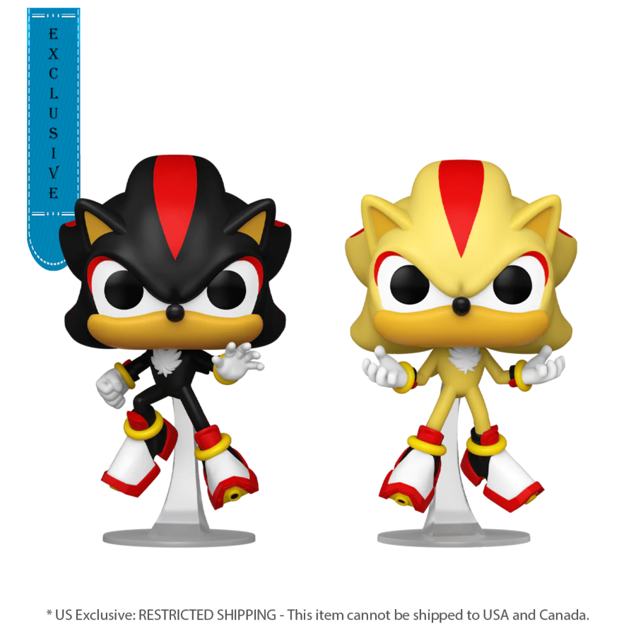 Sonic the Hedgehog - Shadow & Super Shadow US Exclusive Glow Pop! Vinyl 2-Pack [RS]