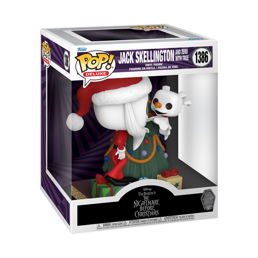 The Nightmare Before Christmas 30th Anniversary - Jack & Zero with Christmas Tree Pop! Deluxe