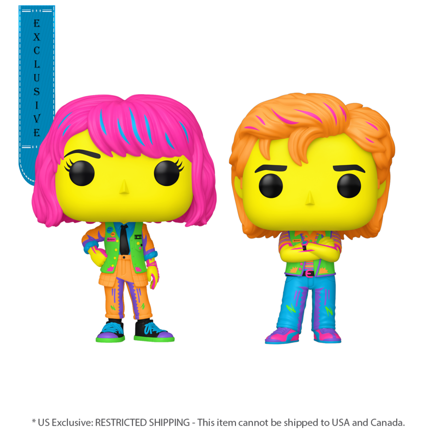 Stranger Things - Robin & Steve US Exclusive Blacklight Pop! 2-Pack [R ...