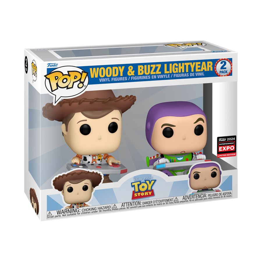 Toy Story - Woody & Buzz Gaming C2E2 2024 US Exclusive Pop! Vinyl 2-Pack [RS]