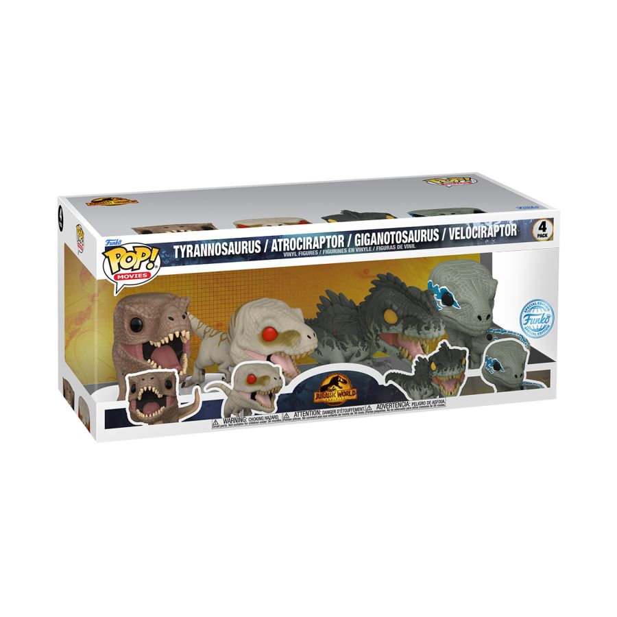 Jurassic World 3 - US Exclusive Pop! 4-Pack [RS]