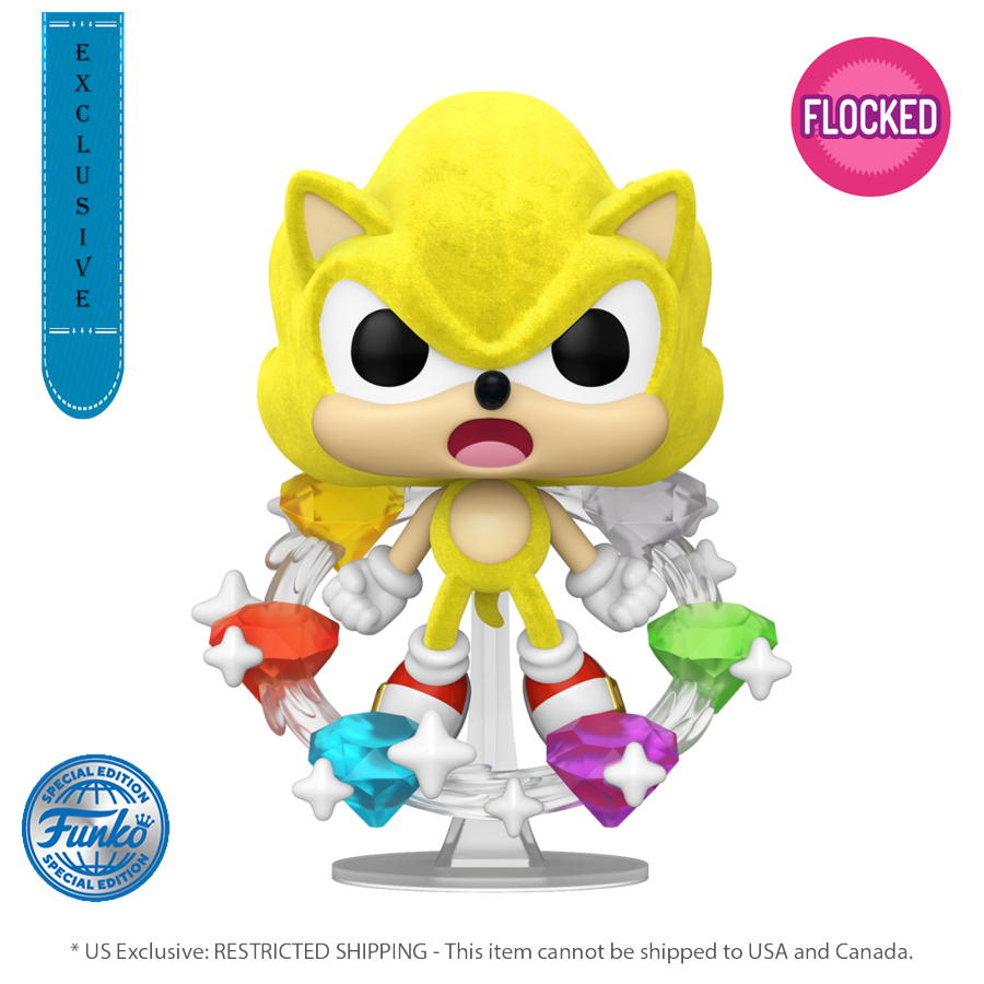 Sonic the Hedgehog - Super Sonic with Emeralds US Exclusive Flocked Pop! Vinyl [RS]