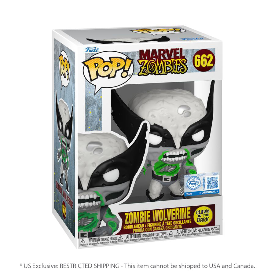 Marvel: Zombies - Wolverine US Exclusive Glow-in-the-Dark Pop! Vinyl [RS]