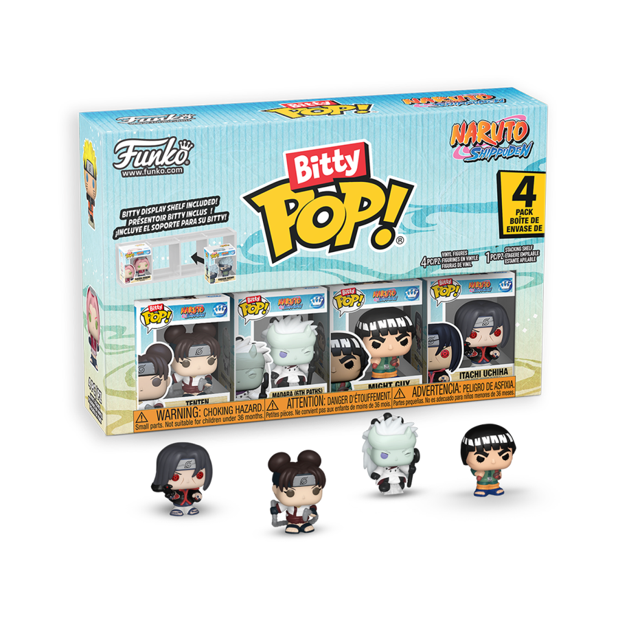 Naruto: Shippuden - Tenten, Madara, Might Guy & Itachi Uchiha Bitty Pop! 4-Pack