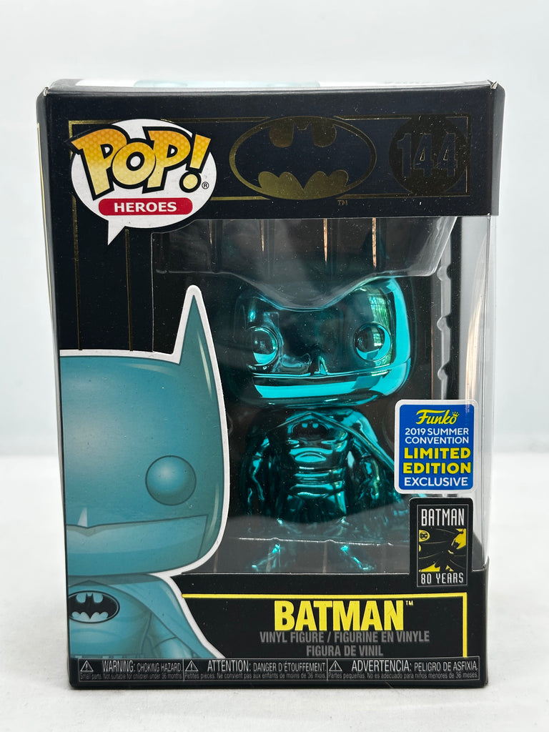 Batman 80th Anniversary - Batman Teal Chrome SDCC 2019 Exclusive #144 Pop! Vinyl