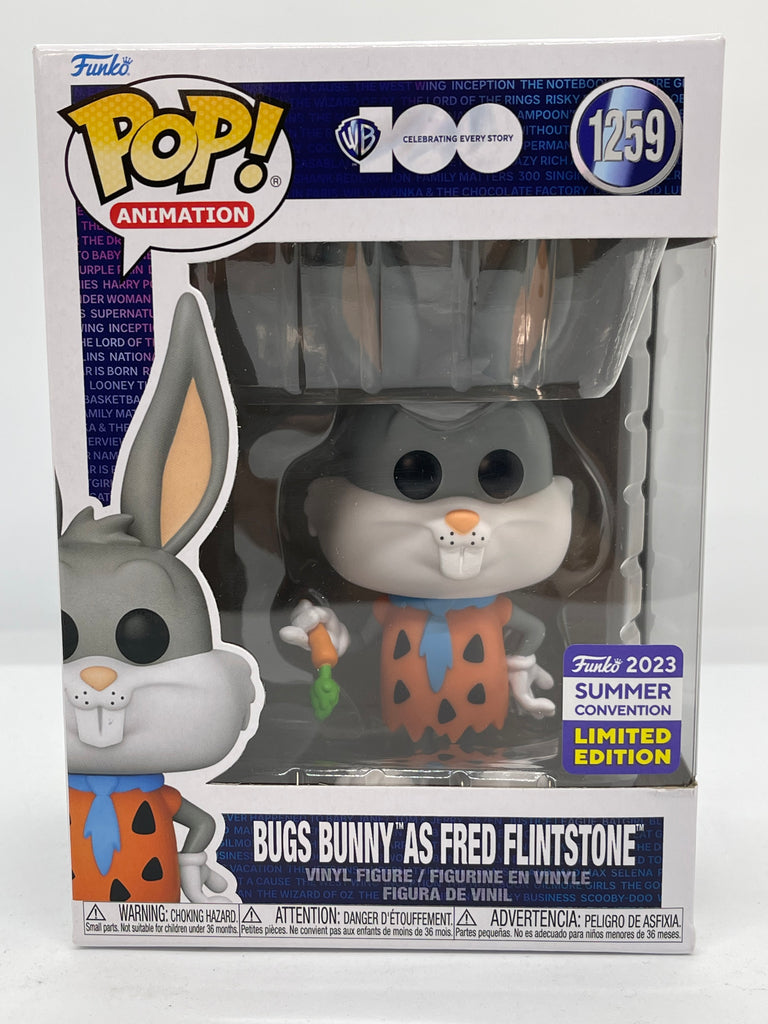 Looney Tunes - Bugs Bunny as Fred Flintstone Warner Bros 100th Anniversary SDCC 2023 Exclusive Pop! Vinyl