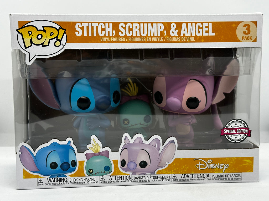 Disney - Stitch, Scrump & Angel Special Edition Sticker Pop! Vinyl 3-Pack