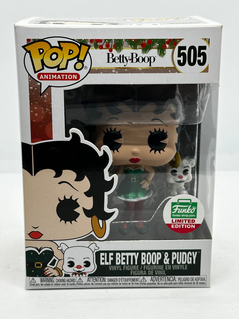 Betty Boop - Elf Betty Boop & Pudgy Diamond Glitter Funko Shop Exclusive Pop! Vinyl