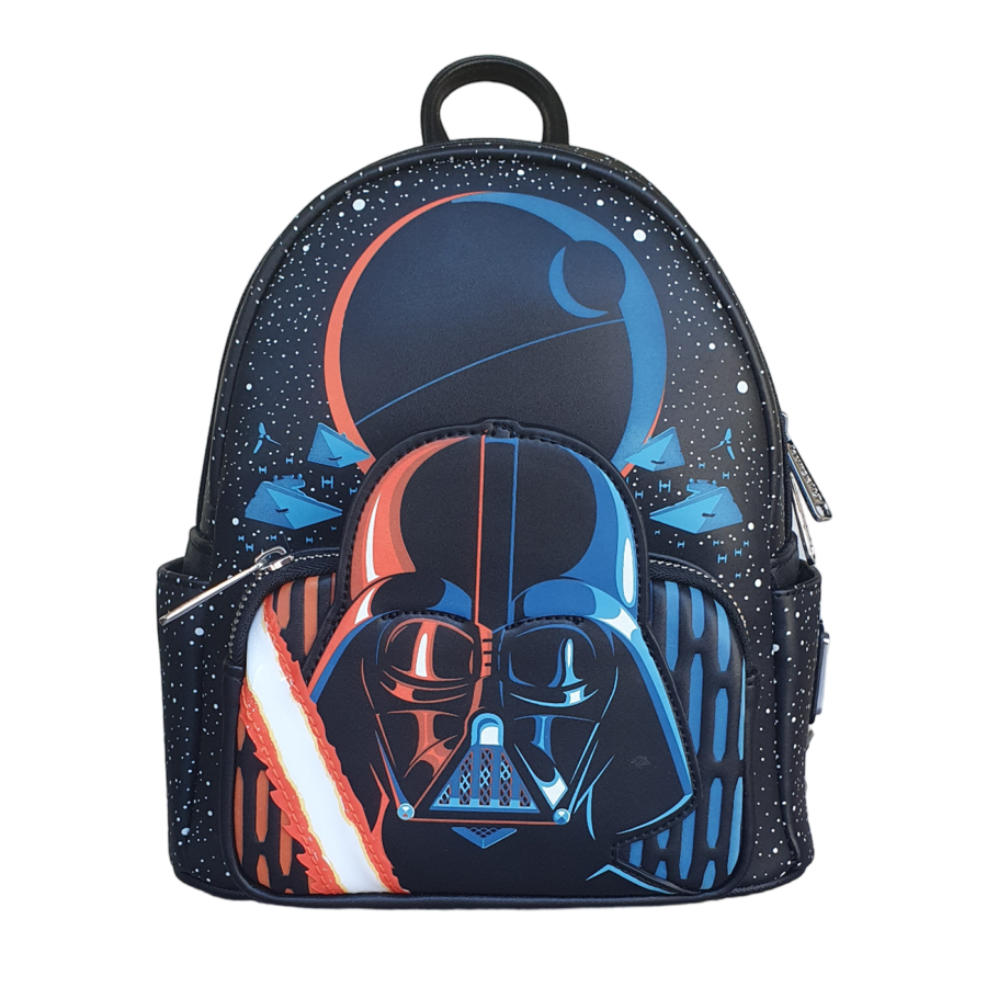 Star Wars - Darth Vader Death Star Light Up Glow in the Dark 10” Faux Leather Mini Backpack