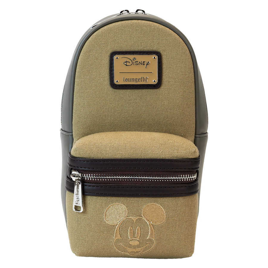 Mickey & Friends - Faux Leather & Canvas Water Bottle Crossbody