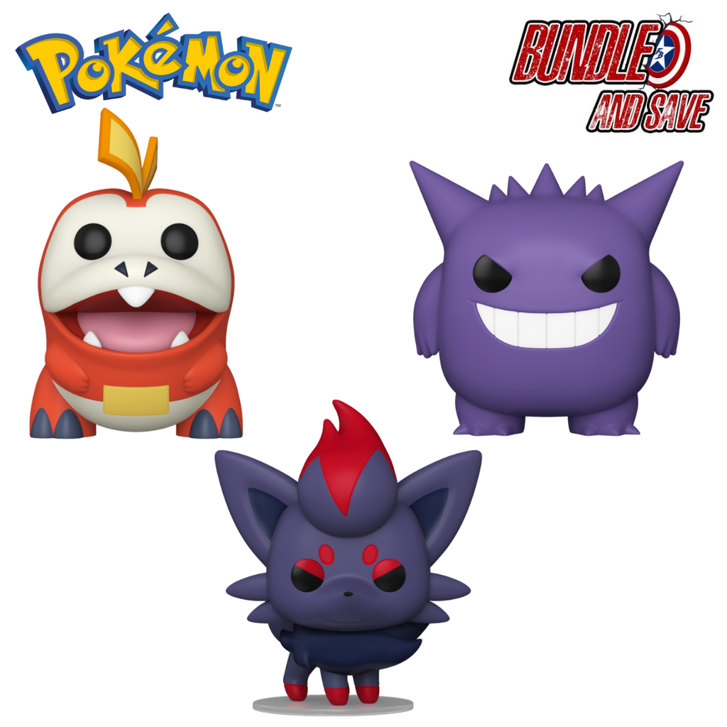 Pokémon - Gengar, Fuecoco & Zorua Pop! Vinyl Bundle (Set of 3)