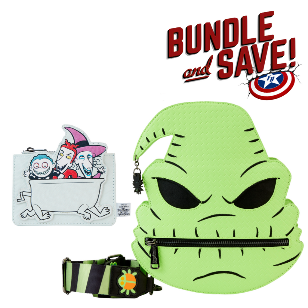 The Nightmare Before Christmas - Oogie Boogie Glow & Lock Shock Barrel Bathtub Card Holder Loungefly BUNDLE DEAL