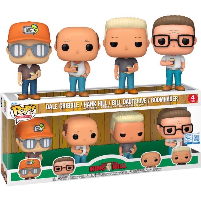 King of the Hill - Dale, Hank, Bill & Boomhauer US Exclusive Pop! 4-Pack [RS]