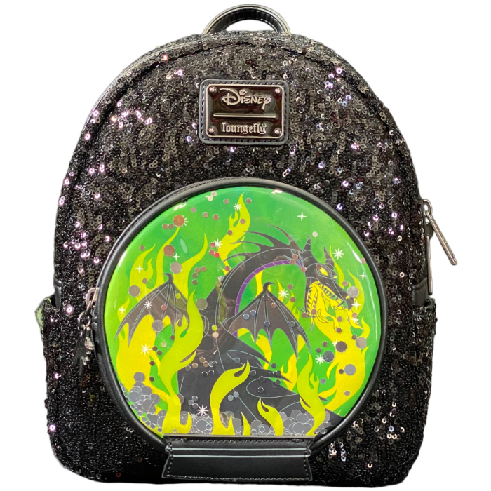 Disney Villains - Maleficent Snow Globe 10" Faux Leather Mini Backpack