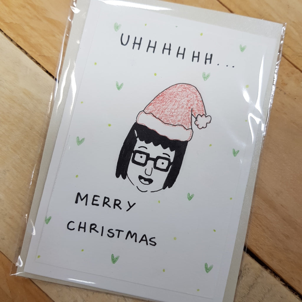 That Freckle, Bobs Burgers Tine Merry Xmas Hand Drawn Card.