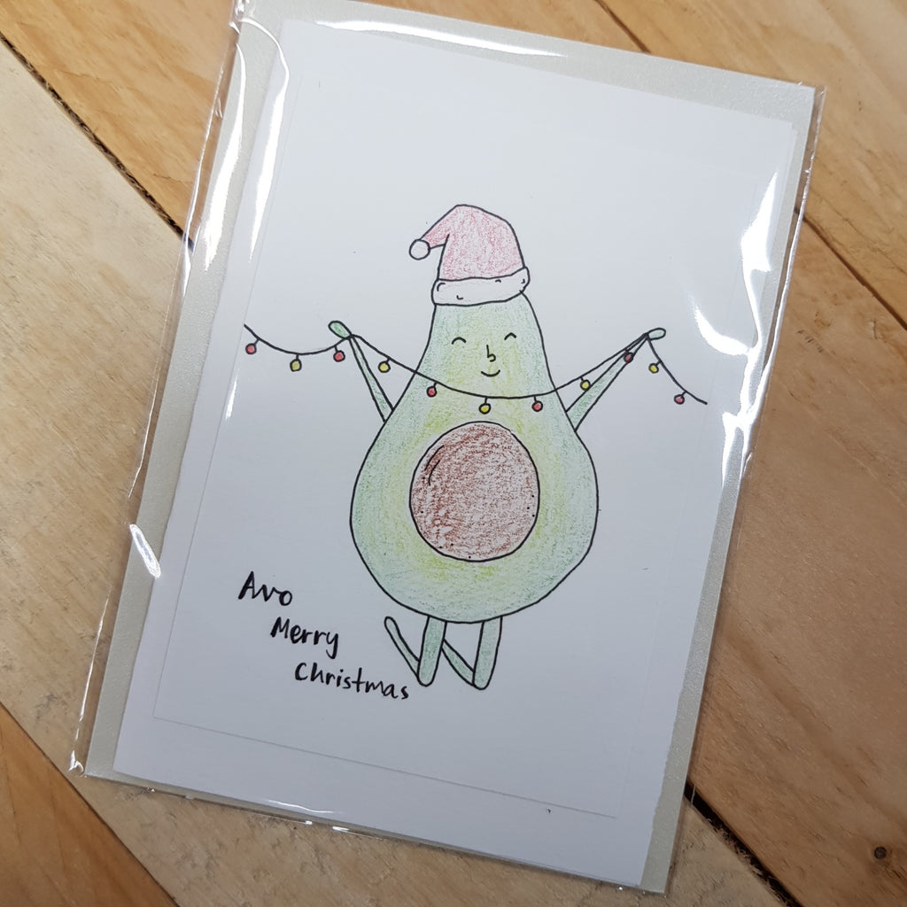 That Freckle, Avo Merry Xmas Hand Drawn Card.