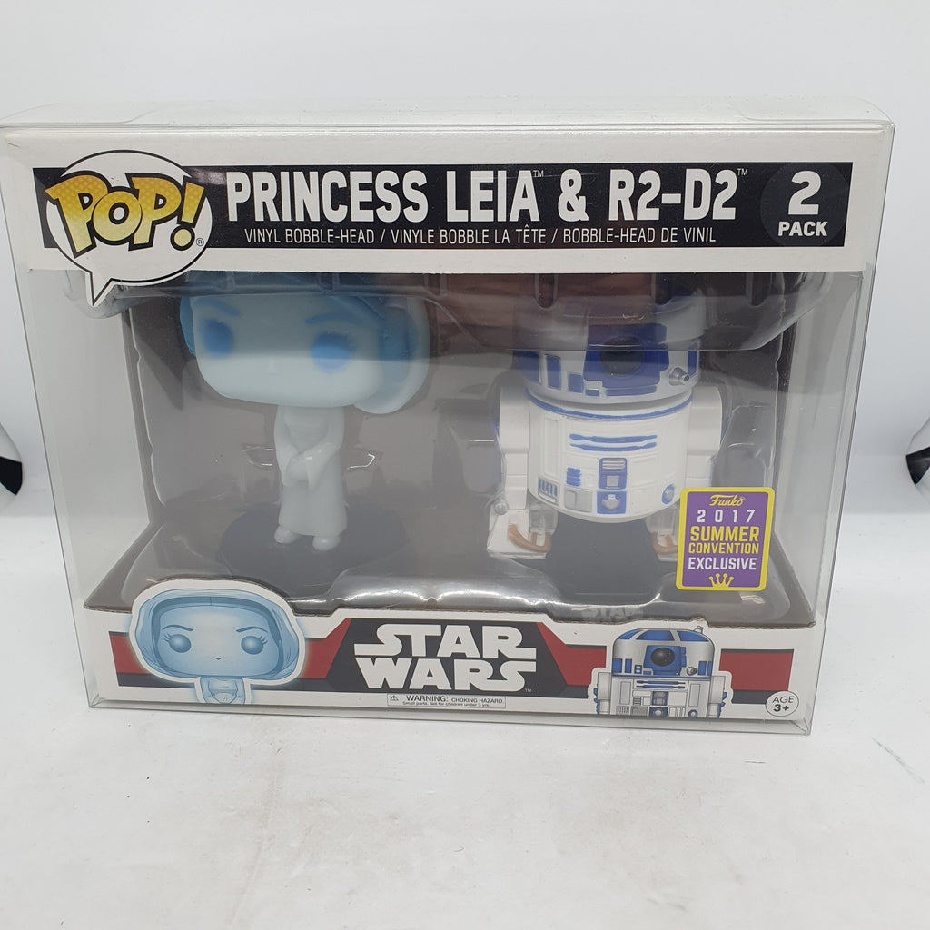 Star Wars - Princess Leia & R2-D2 GITD SDCC 2017 Pop Vinyl 2 pack