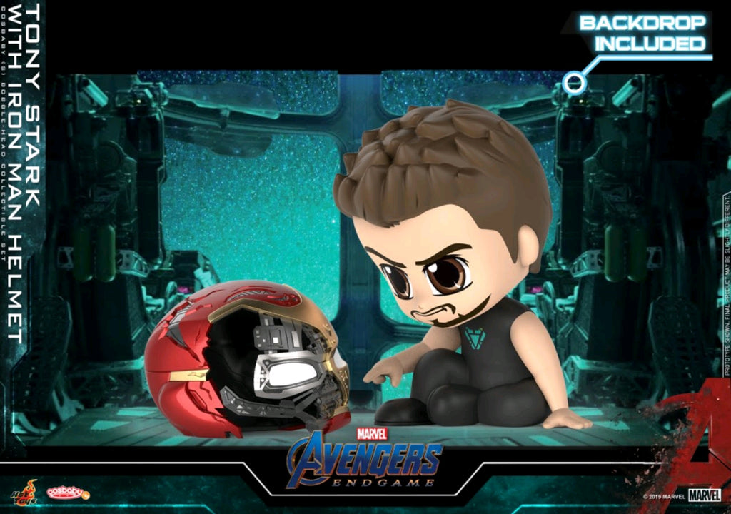 Avengers 4: Endgame - Tony Stark with Helmet & Backdrop Cosbaby